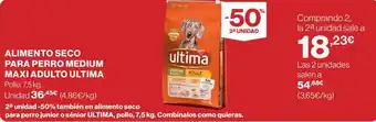 Hipercor ALIMENTO SECO PARA PERRO MEDIUM MAXI ADULTO ULTIMA oferta