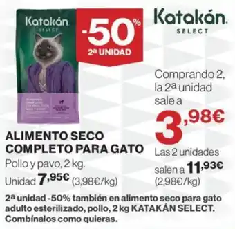 Hipercor ALIMENTO SECO COMPLETO PARA GATO oferta