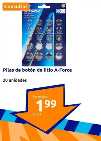 Action Pilas de botón de litio A-Force oferta