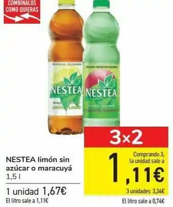 Carrefour Nestea limón sin azúcar o maracuyá oferta