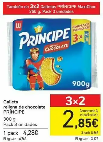 Carrefour Galleta rellena de chocolate príncipe oferta