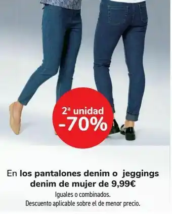 Carrefour En los pantalones denim o jeggings denim de mujer de 9,99€ oferta