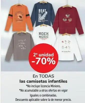 Carrefour En todas las camisetas infantiles oferta