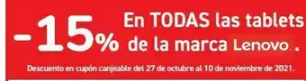 Carrefour En todas las tablets de la marca lenovo oferta