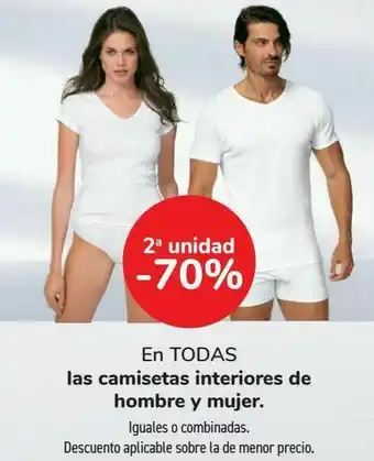 Carrefour En todas las camisetas interiores de hombre y mujer oferta