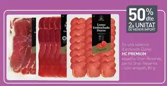 Condis En una selecció d'embotits duroc hc premium espatlla gran reserva, pernil gran reserva i llom embotit oferta
