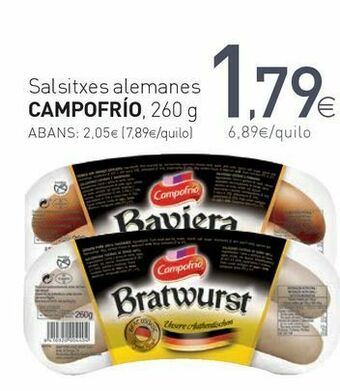 Condis Salsitxes alemanes campofrío oferta