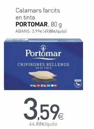 Condis Calamars farcits en tinta portomar oferta