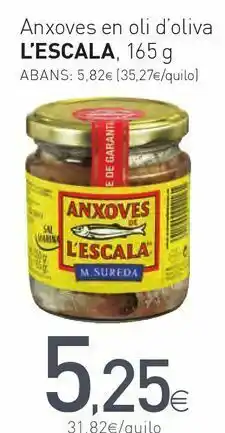 Condis Anxoves en oli d'oliva l'escala oferta