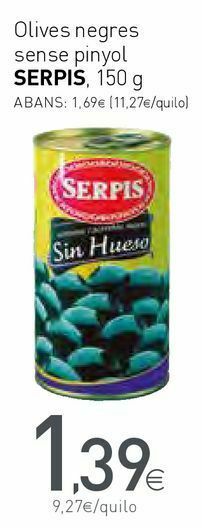 Condis Olives negres sense pinyol serpis oferta