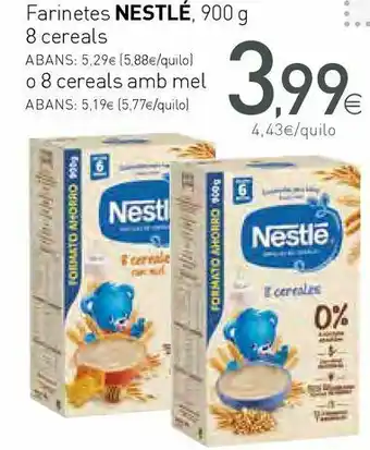 Condis Farinetes nestlé 8 cereals o 8 cereals amb mel oferta