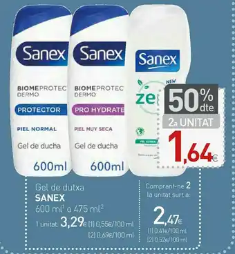 Condis Gel de dutxa sanex oferta