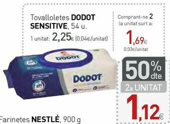 Condis Tovalloletes dodot sensitive oferta