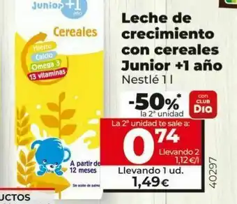 Dia Leche de crecimiento con cereales junior +1 año oferta