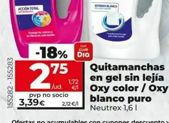 Dia Quitamanchas en gel sin lejía neutrex oferta