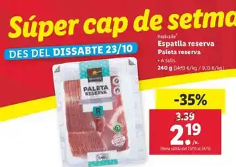 Lidl Espatilla reserva Paleta 240g oferta