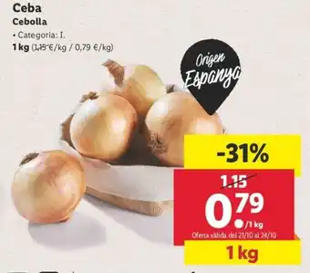 Lidl Ceba Cebolla 1kg oferta