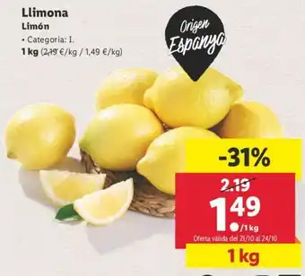 Lidl Llimona Limón 1kg oferta