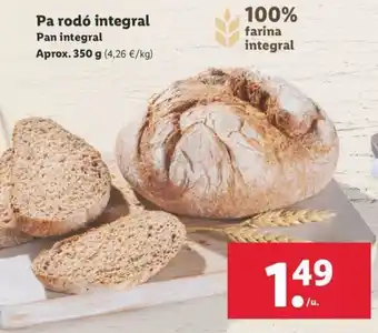 Lidl Pa Rodó integral 350g oferta