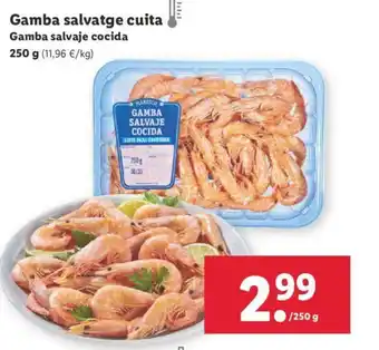 Lidl Gamba salvatge cuita 250g oferta