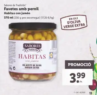 Lidl Favetes amb pernil Habotas con jamón 370ml oferta