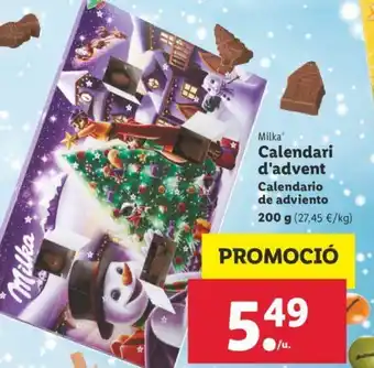 Lidl Milka Calendari d'advent 200g oferta