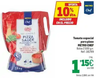 Makro Metro Chef Tomate especial para pizza oferta