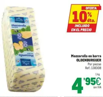 Makro Oldenburguer Mozzarella en barra oferta
