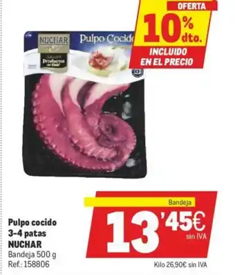 Makro Nuchar Pulpo cocido 3-4 patas 500g oferta