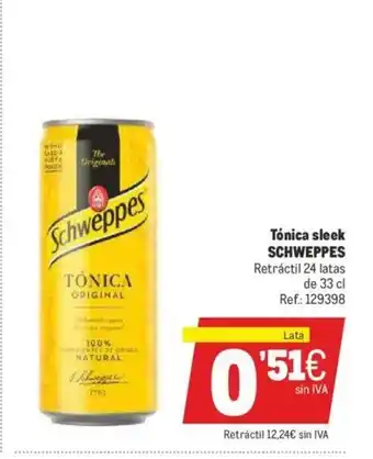 Makro Schweppes Tónica sleek 33cl oferta