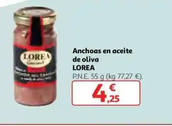 Alcampo Lorea Anchoas en aceite de oliva 55g oferta