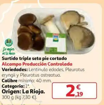 Alcampo Surtido triple seta pie cortada Alcampo Producción Controlada 300g oferta
