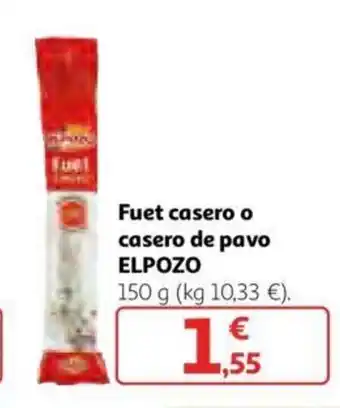 Alcampo Elpozo Fuet casero o casero de pavo 150g oferta