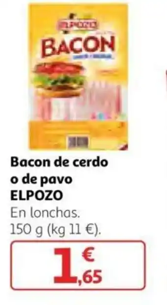 Alcampo Elpozo Bacon de cerdo o de pavo 150g oferta