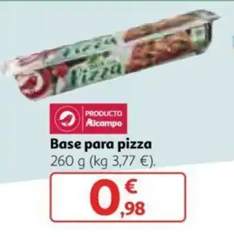 Alcampo Base para pizza 260g oferta