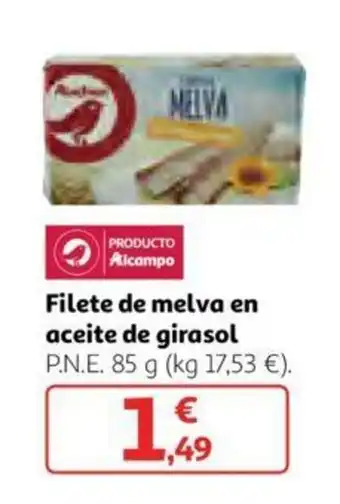 Alcampo Filete de melva en aceite de girasol 85g oferta