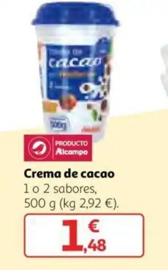 Alcampo Crema de cacao 500g oferta