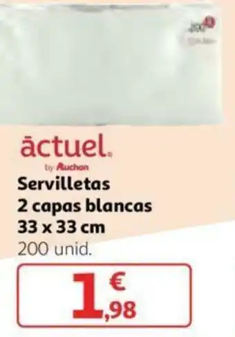 Alcampo Servilletas 2 capas blancas 33 x 33 cm oferta