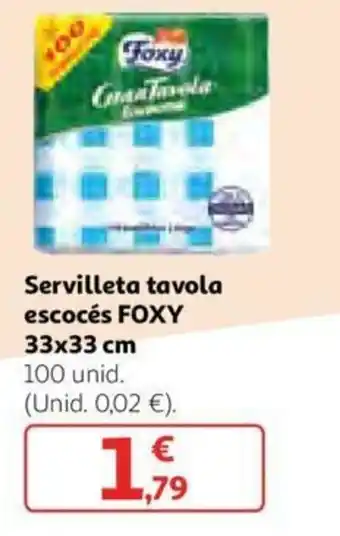 Alcampo Foxy Servilleta tavola escocés 33 x 33 cm oferta