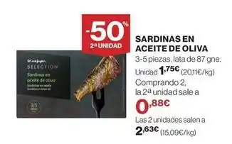 El Corte Inglés Sardinas en aceite de oliva oferta
