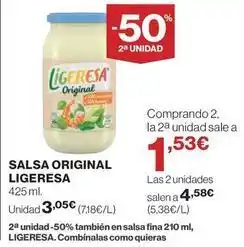 El Corte Inglés Ligeresa - salsa original oferta