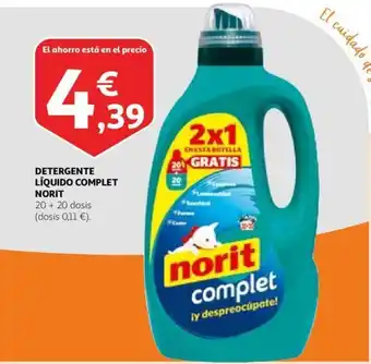 Alcampo Norit Detergente Líquido Complet 20 + 20 dosis oferta