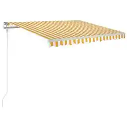 Brico Depôt vidaXL toldo automático LED sensor de viento amarillo blanco 300x250cm oferta