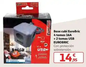 Alcampo EUROBRIC Base cubi EuroBric 4 tomas 16A + 2 tomas USB oferta