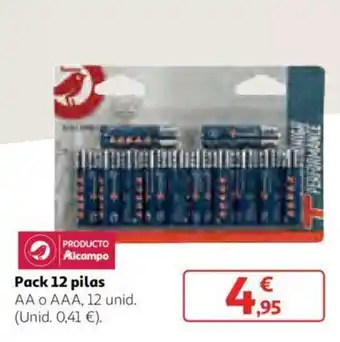 Alcampo Pack 12 pilas AA o AAA, 12 unid oferta