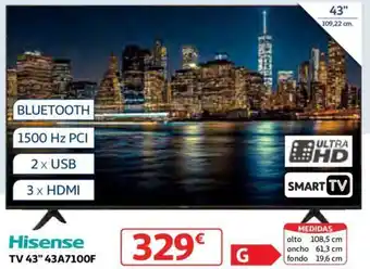 Alcampo Hisense TV 43" 43A7100F oferta