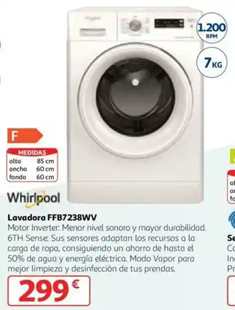 Alcampo Whirlpool Lavadora FFB7238WV oferta