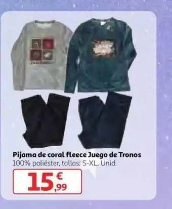 Alcampo Pijama de coral fleece Juego de Tronos 100% poliéster, tallas S-XL oferta