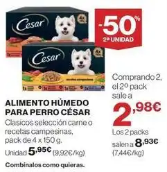 El Corte Inglés Cesar - alimento húmedo para perro oferta