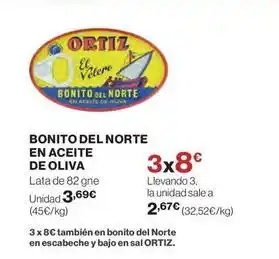 El Corte Inglés Ortiz - bonito del norte en aceite de oliva oferta